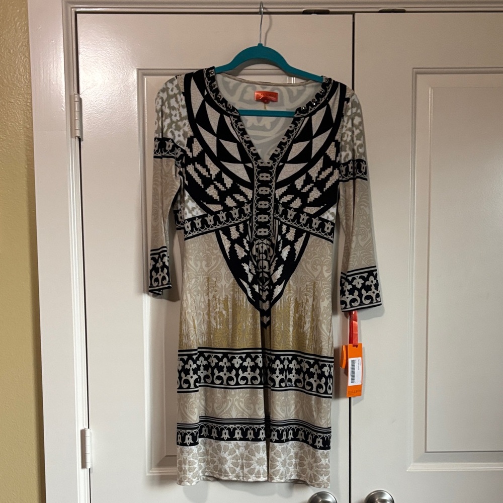Hale Bob Geometric Patterned Dress. NWT